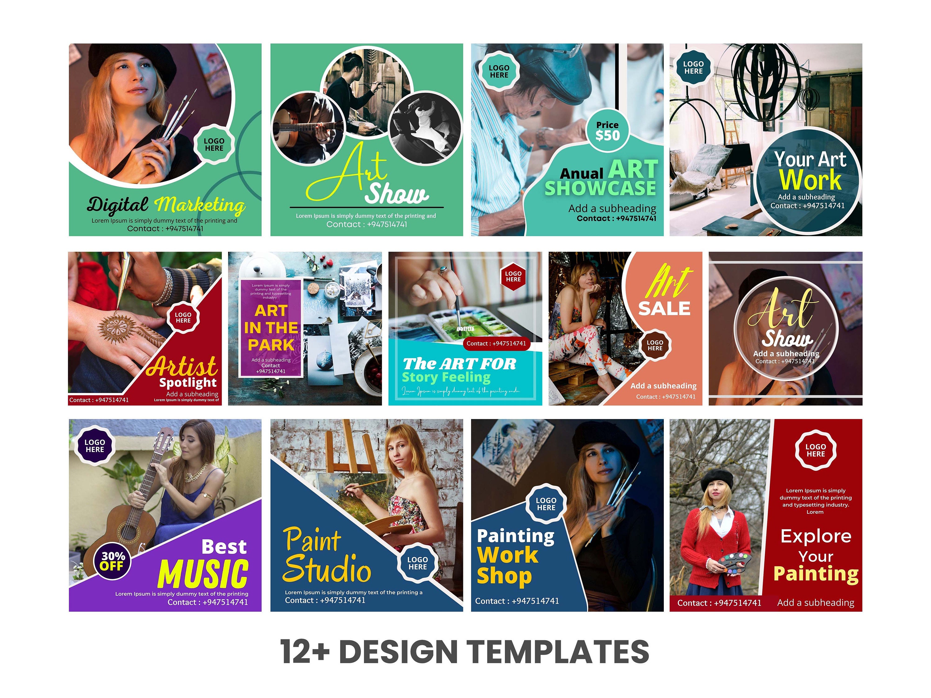 ARTIST Social Media Template For Artist Include Facebook Etsy