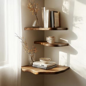 Decorative Floating Shelves Wall Floating Shelves Handmade Custom Size Solid Wood Floating Shelves Home Decor Office Decor Gifts