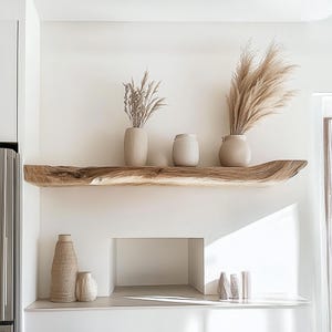 Floating Walnut Shelf Live Edge Rustic Wall Mounted Shelves Farmhouse Long Wood Shelf Heavy Duty Style Kitchen Bathroom Decor Gift