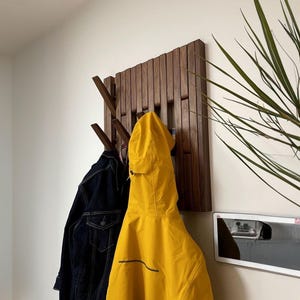 Rustic Wall Mounted Coat Rack Piano Coat Rack Hanging Clothes Midcentury Modern Wall Decor Entryway Gift For Housewarming Wall Hooks Unique