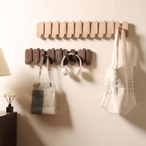 Wood Piano Coat Hanger Key Holder Wooden Towel Rack Flip Down Wall Hooks Housewarming Gift Decor Living Room Wall Hanger Modern Rack