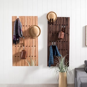 Wall Mounted Coat Rack Piano Wooden Hanger Towel Hooks Rack Entryway Flip Down Coat Rack Mid Century Modern Gift For Her Home Decor