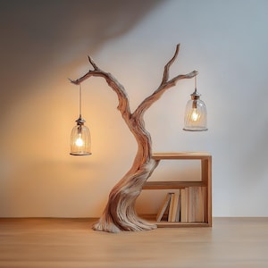 Wood Floor Lamp Standing Lamp Bedside Lamp Mid Century Modern Decoration Unique Lamp Floor Light Living Room Housewarming Gift Custom Lamp