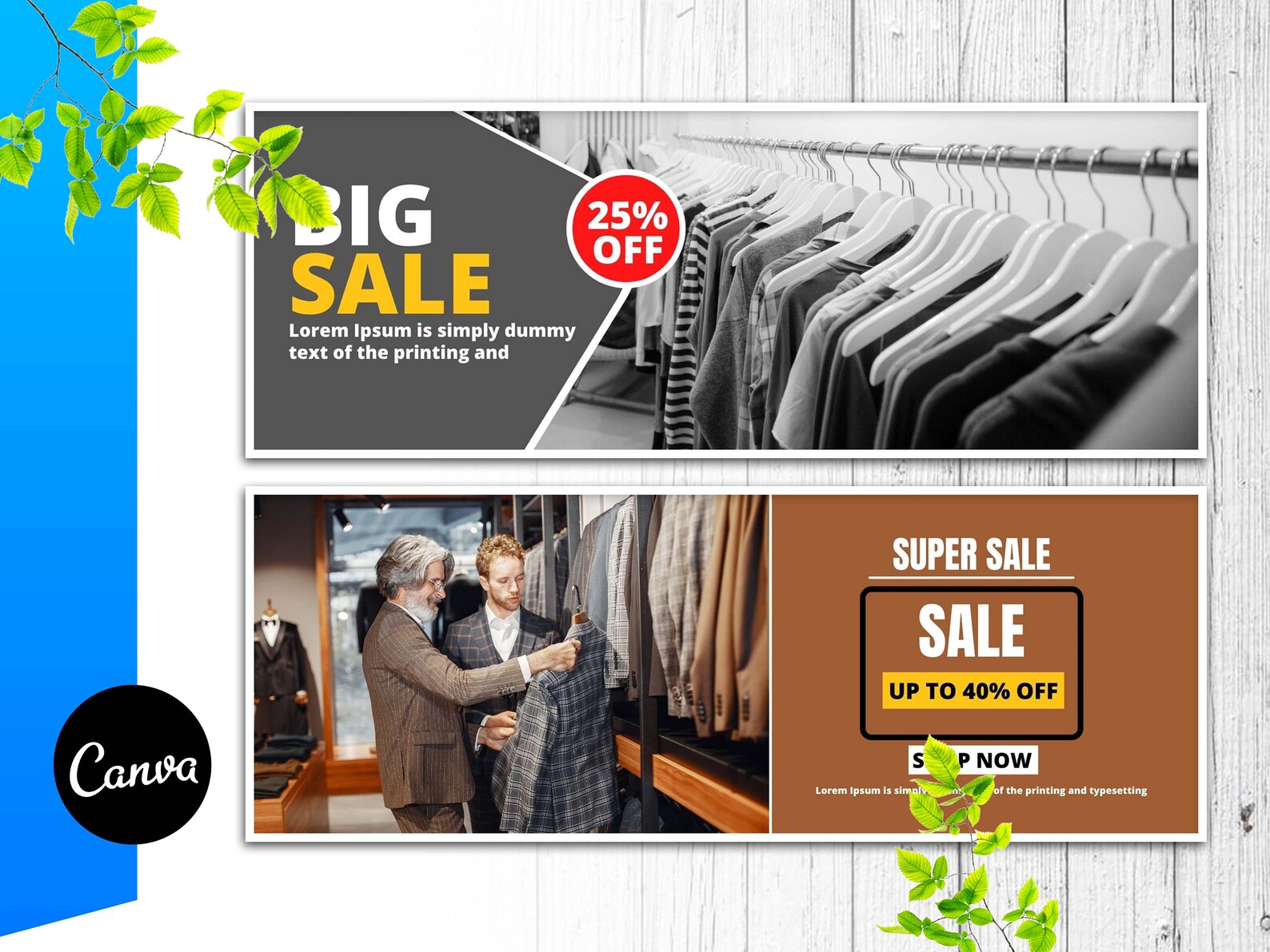 Facebook Cover Template for Boutique.. 6 D.I.Y. Editable Canva Etsy