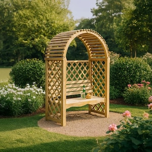 Wooden Garden Arbour Bench Handmade Bench Patio Furniture Perfect Housewarming Gift for Outdoor Garden Relaxation