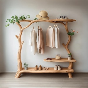Free Standing Clothes Rack Household Storage Rack Handmade Rustic Style Home Decor Office Decor Gifts