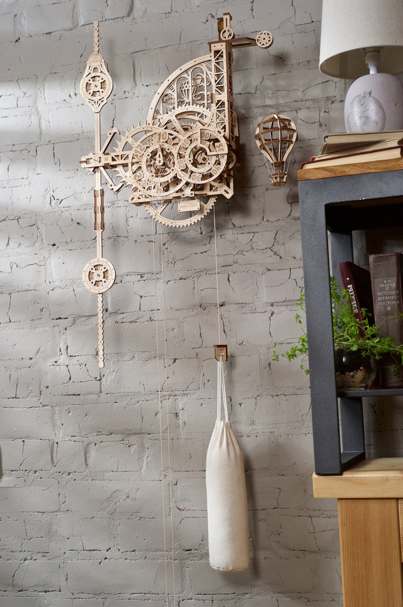 Aero Clock Wall Clock With Pendulum 3D Puzzle Mechanical Model Etsy