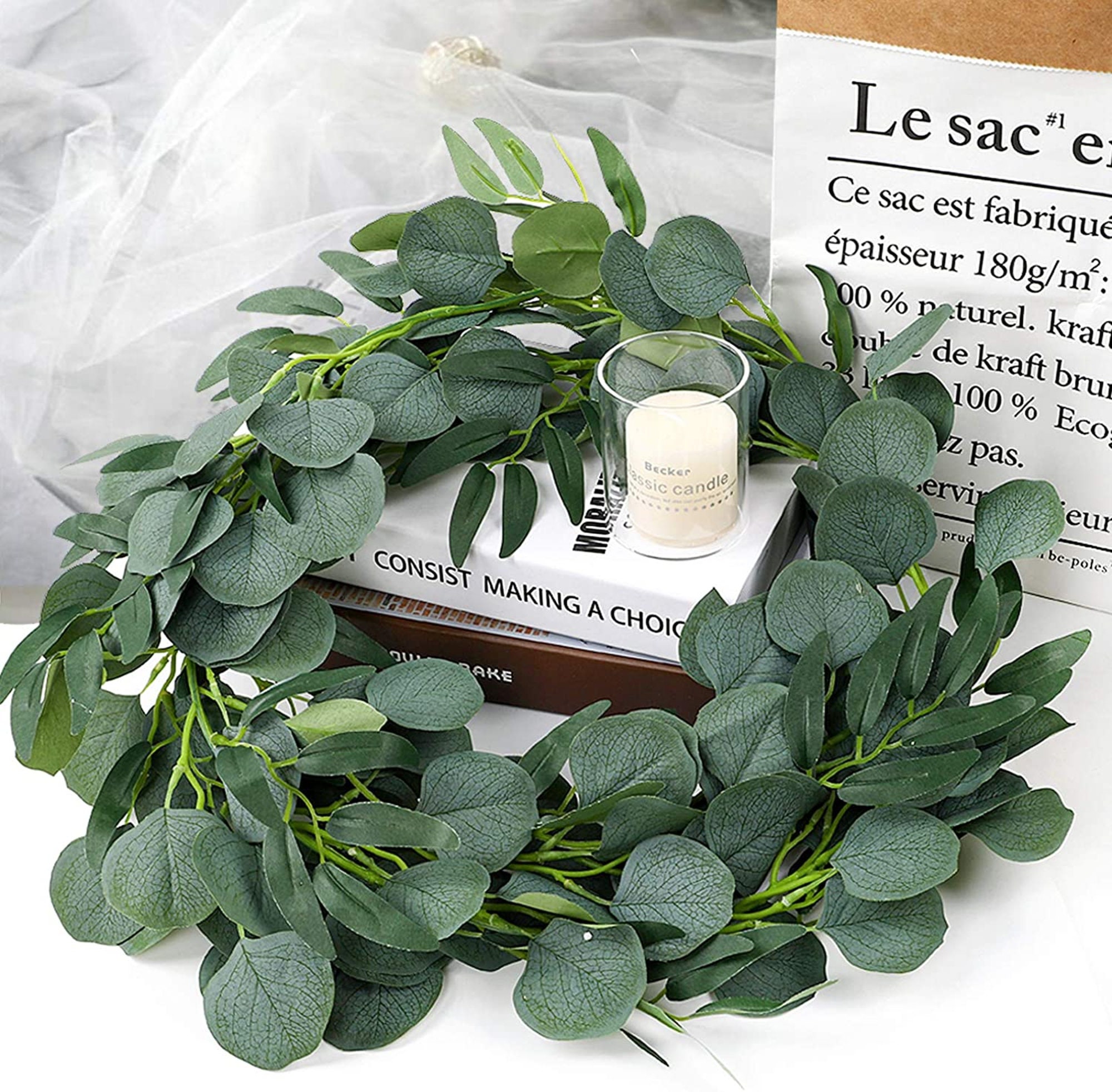 Artificial Eucalyptus Garland Greenery Silk Eucalyptus Willow Leaves …