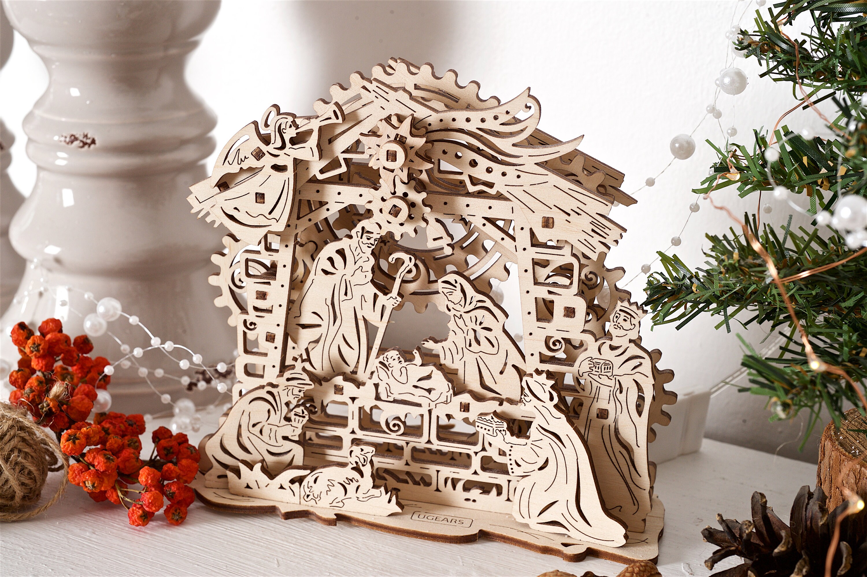 Nativity Scene 3D Wooden Puzzle Model mechanical Ugears Home Etsy