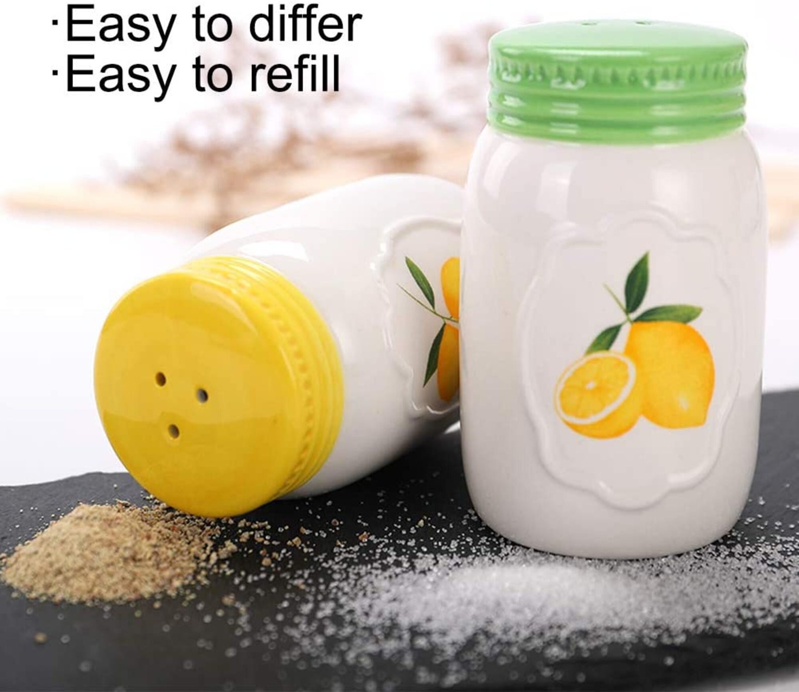Lemon Salt and Pepper Shakers Salt and Pepper Shaker Set Etsy