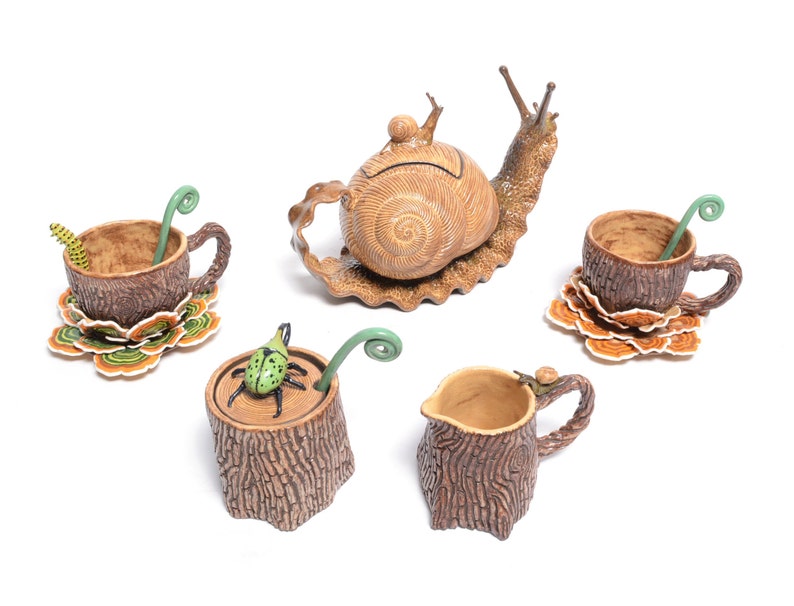 Snail Tea set, ceramic, handmade pottery