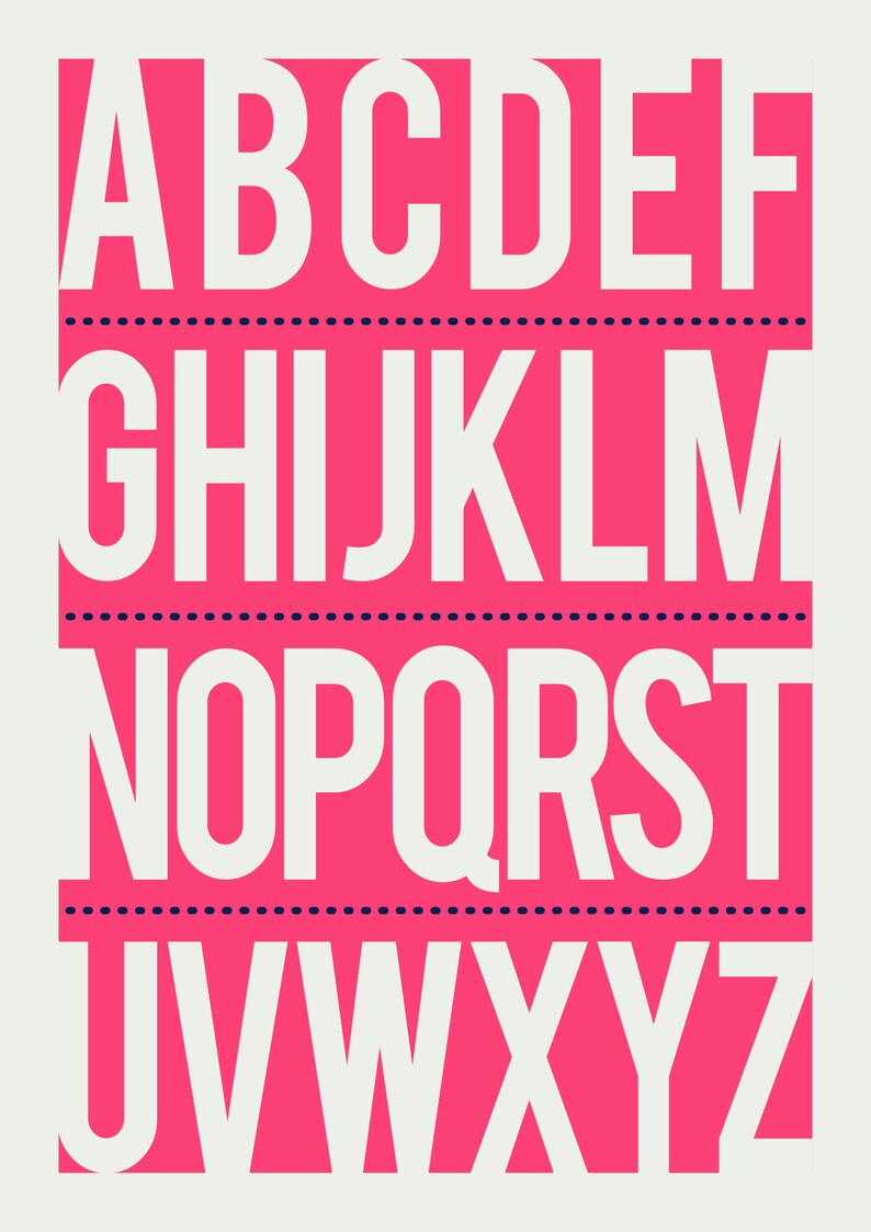 Printable Alphabet Nursery Art Letters ABC Instant Etsy