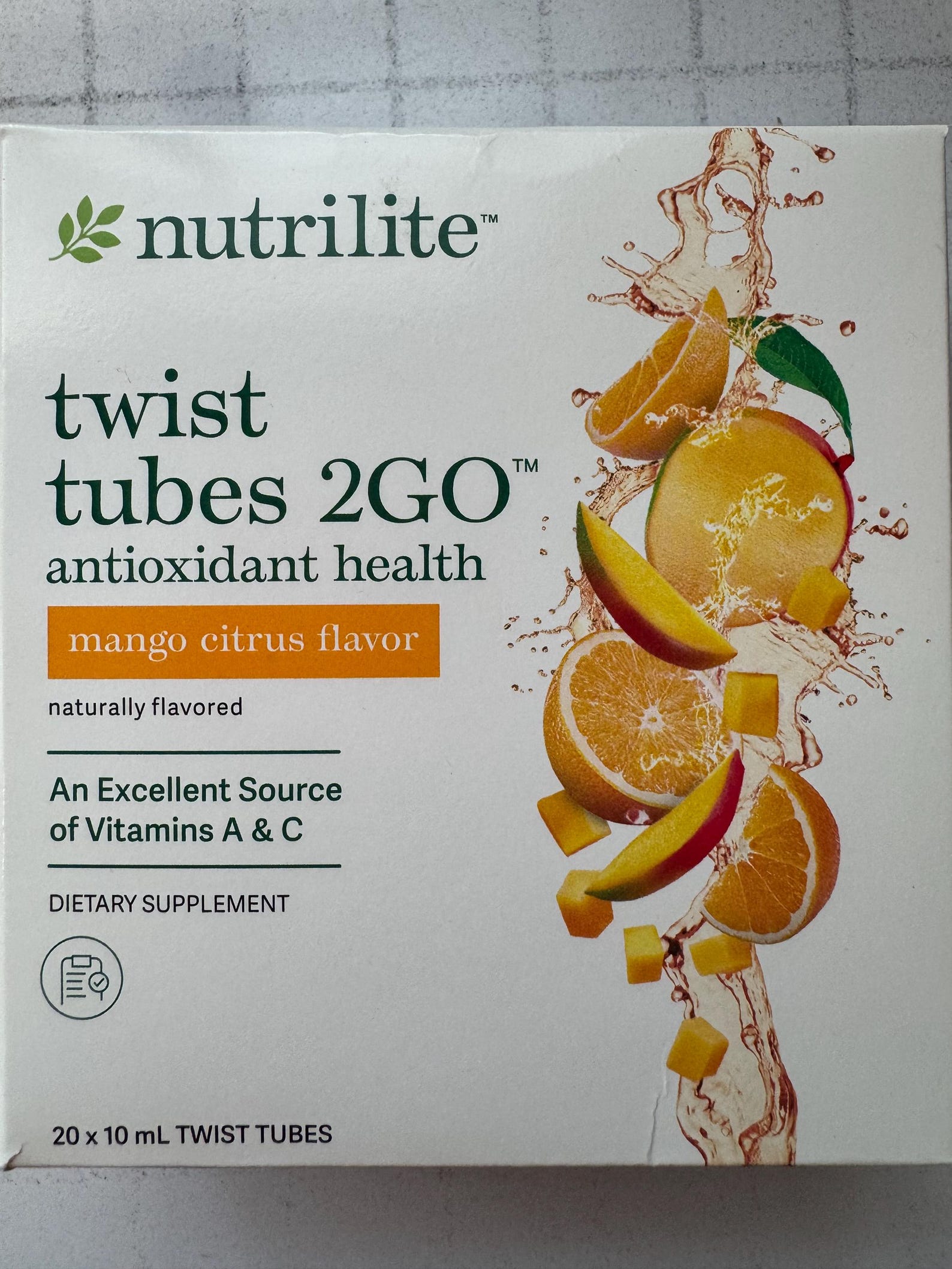 Nutrilite Twist Tubes 2GO – Antioxidant Health - Mango Citrus 20 Twist ...