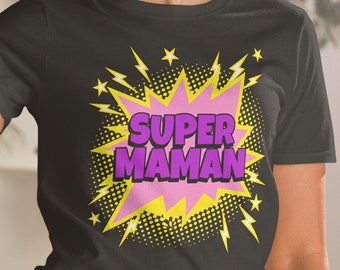 Super Mom Purple Super Hero camiseta del día de la madre