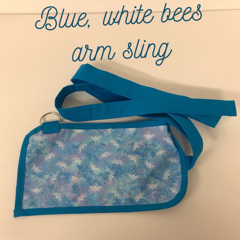 Girls cotton Arm sling, Arm holder Blue, white bees