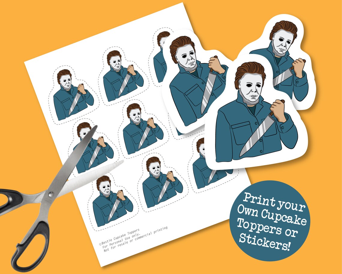 Michael Myers Cupcake Toppers Michael Myers Party Michael Etsy