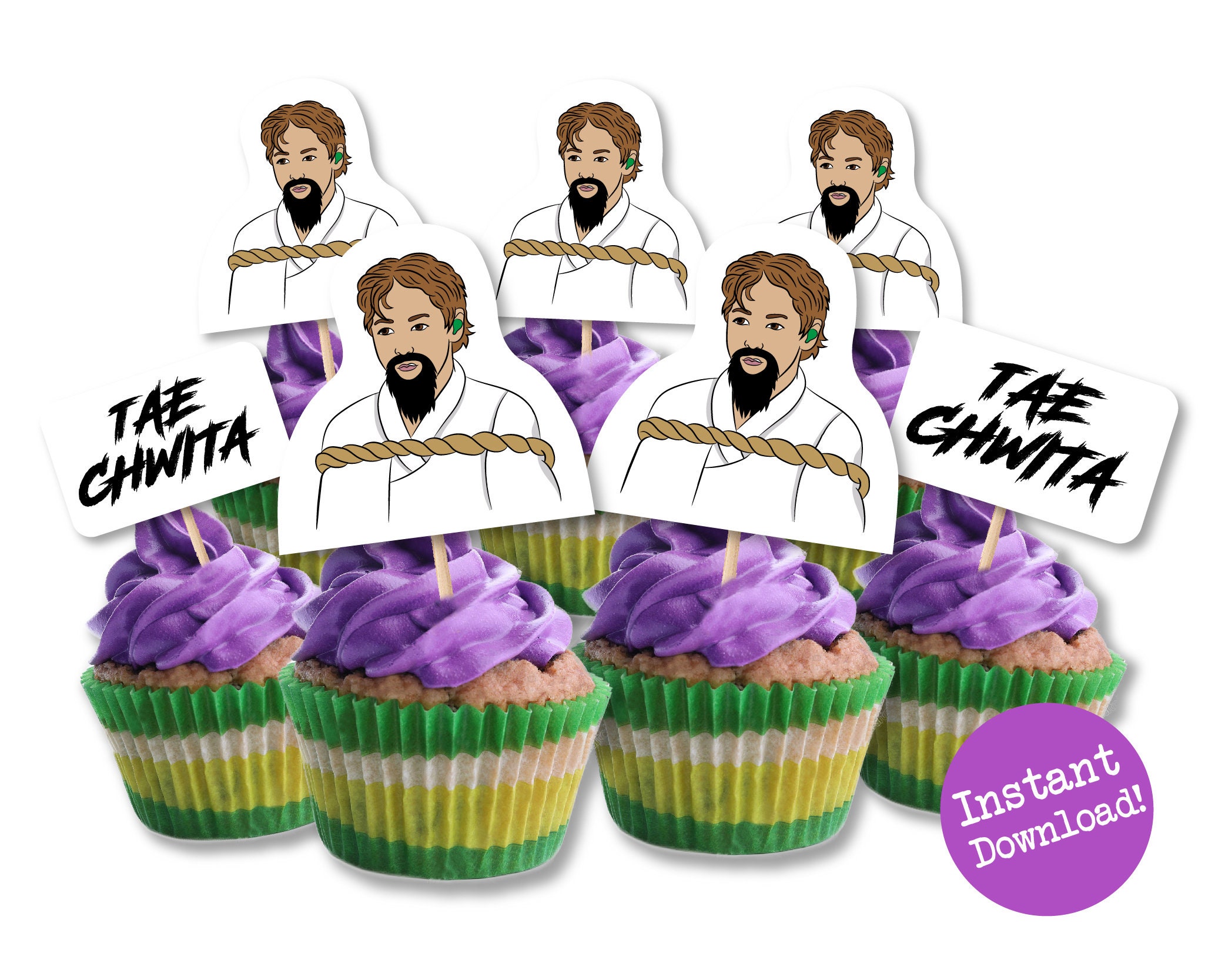 taechwita cupcake toppers bts butter bts party bts etsy