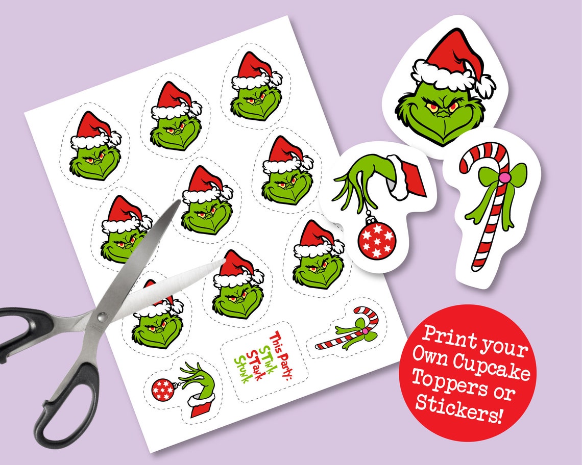 grinch-cupcake-toppers-grinch-christmas-party-grinch-cake-etsy-australia
