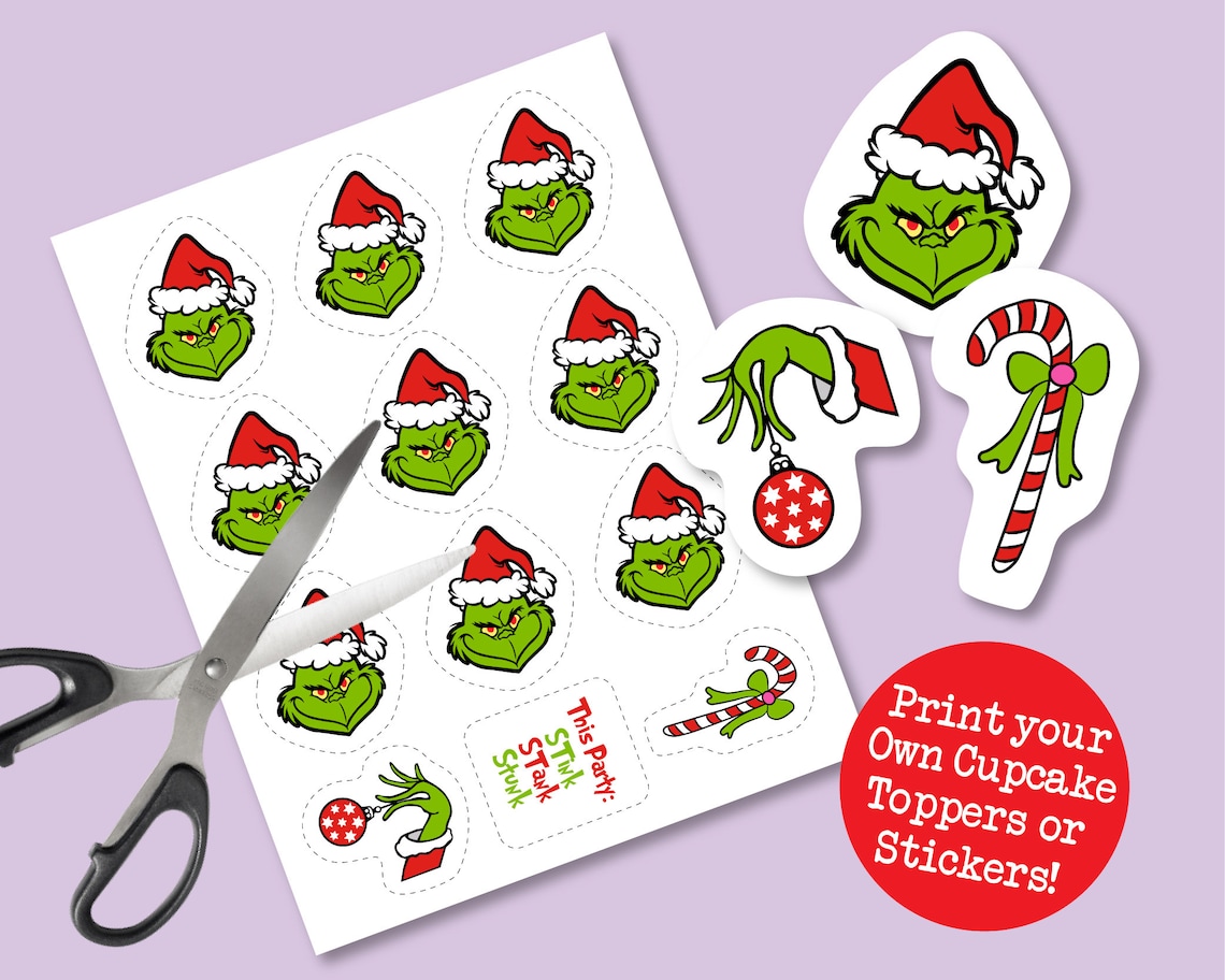 grinch-cupcake-toppers-grinch-christmas-party-grinch-cake-etsy-australia