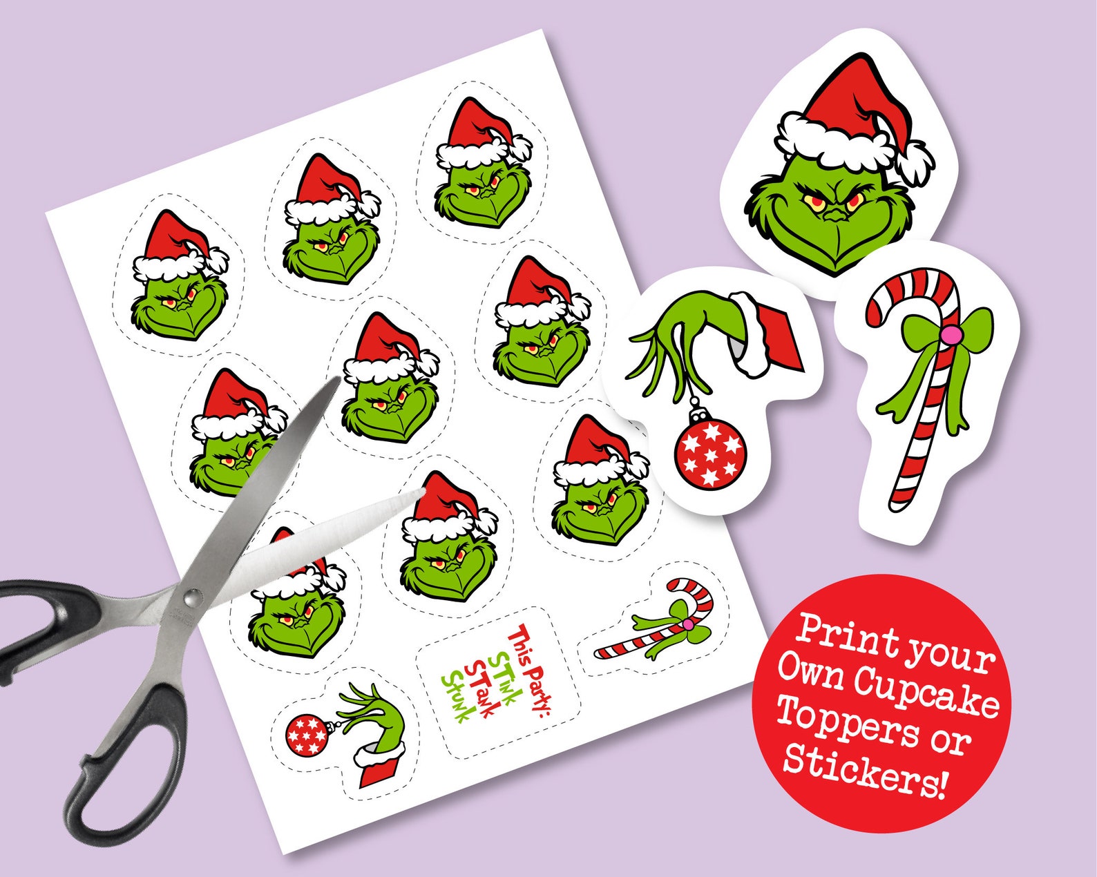 Grinch Cake Topper Printable Grinch Cake Topper Printable