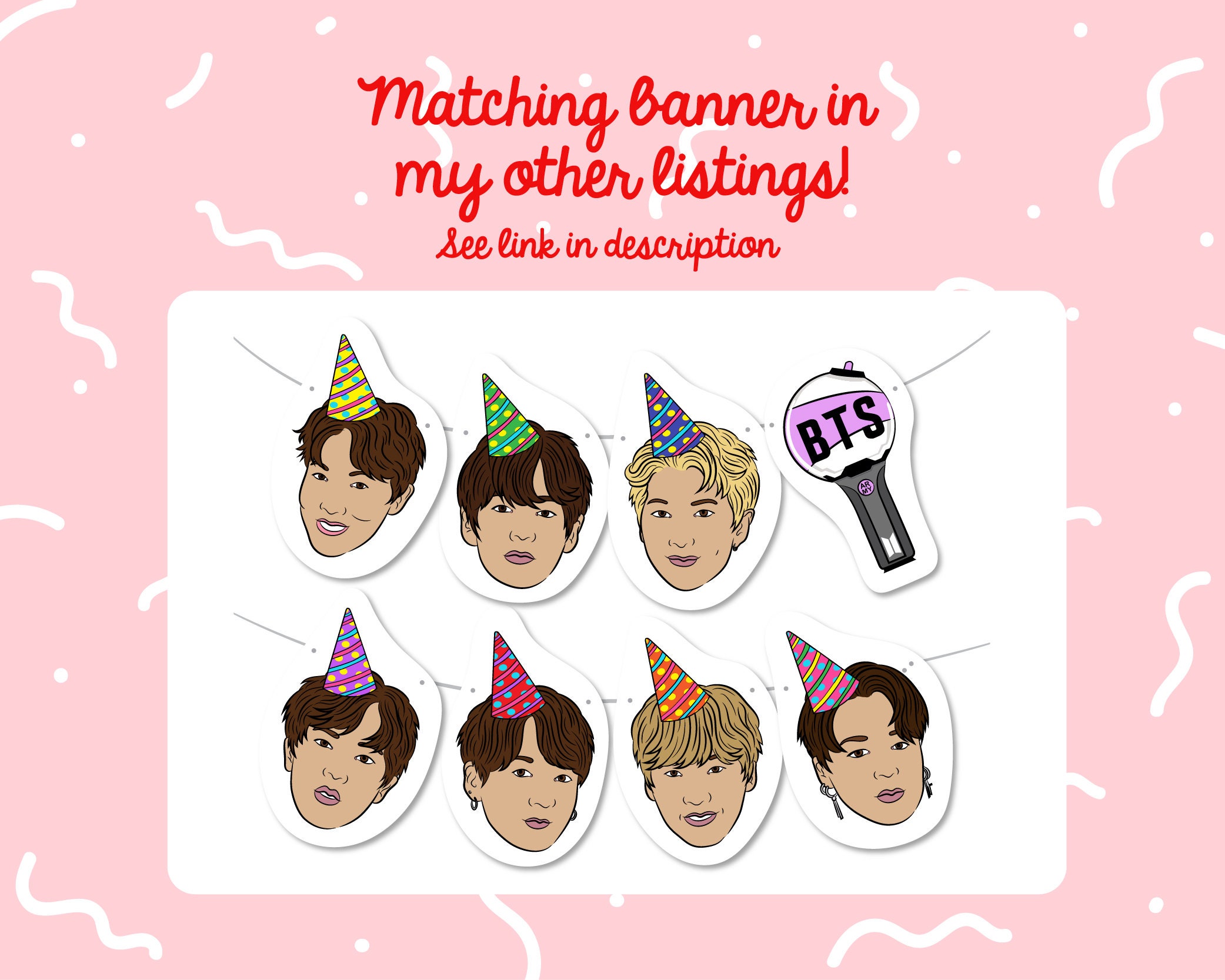 BTS Cupcake Toppers Printable Cupcake Toppers BTS Birthday - Etsy