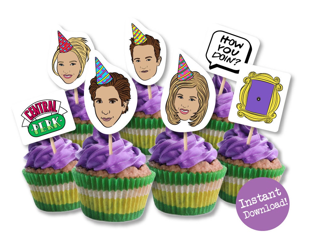Friends Cupcake Toppers Friends Cupcake Friends TV Show | Etsy