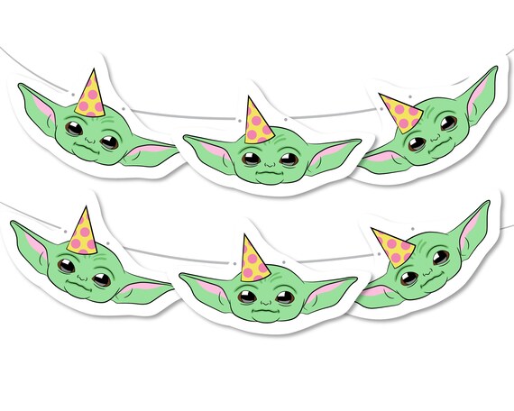 Baby Yoda Props Printable Birthday Banner