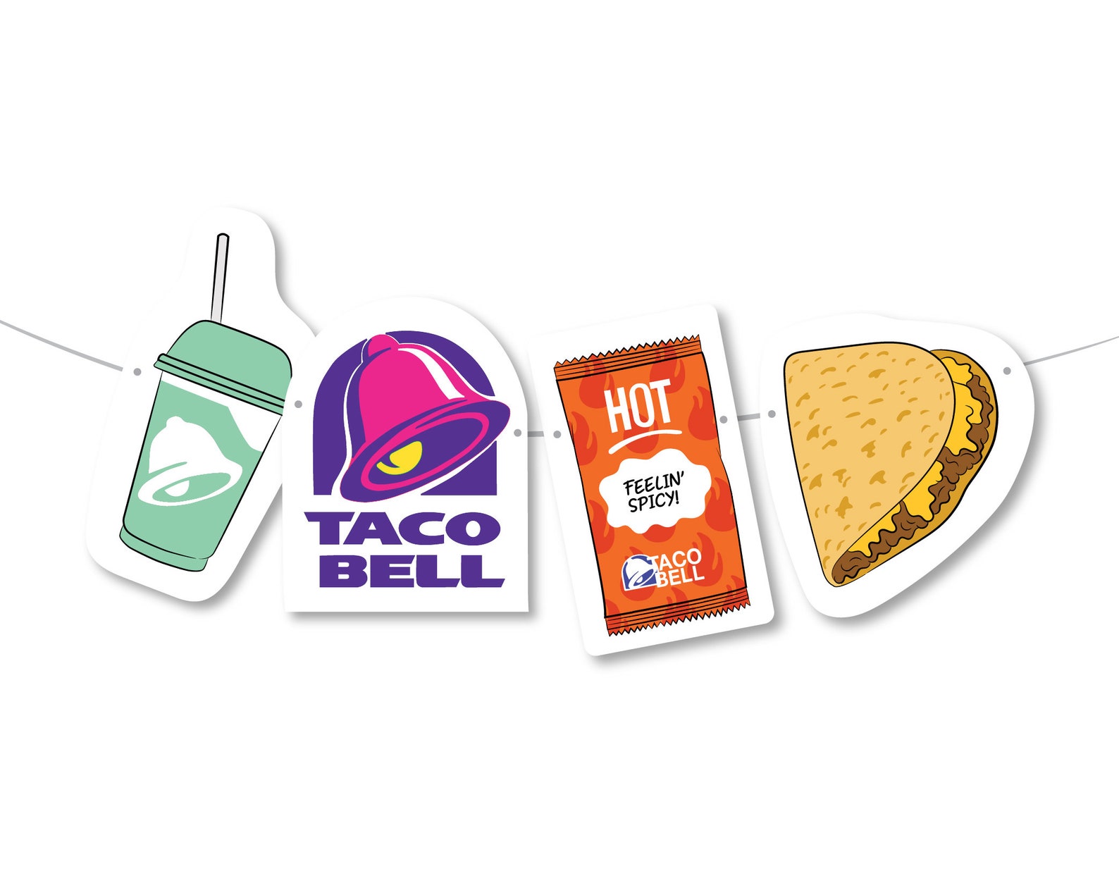 Taco Bell Banner Taco Bell Party Taco Bell Birthday Taco Etsy