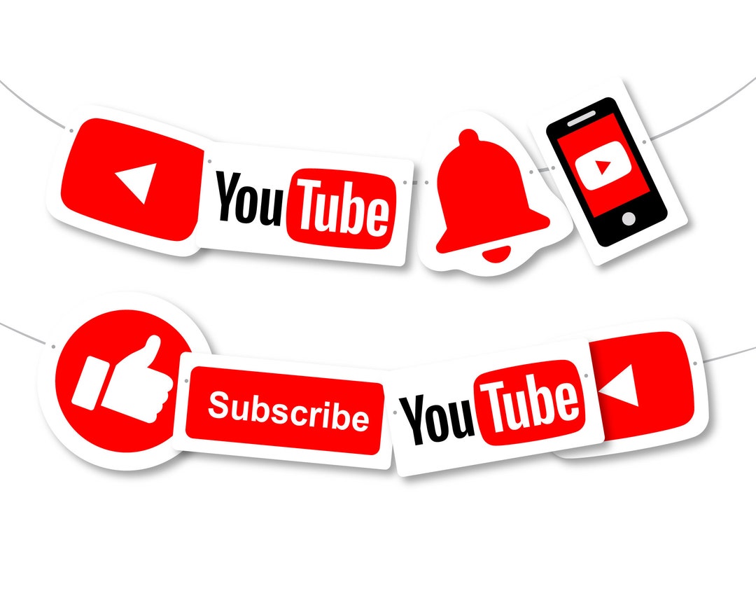 Youtube Banner Youtube Birthday Card Youtube Party Supplies Youtube Party Decorations Youtube