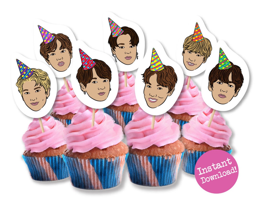 BTS Cupcake Toppers Printable Cupcake Toppers BTS Birthday - Etsy
