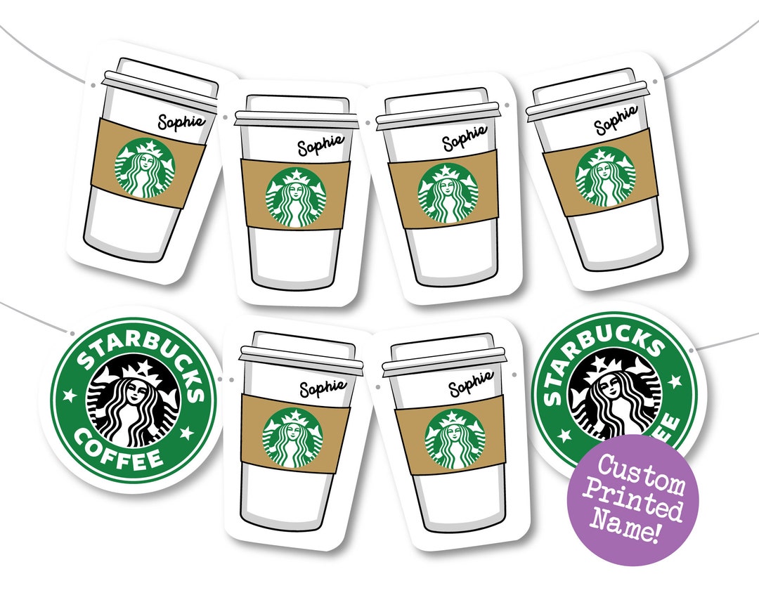 Custom Name Starbucks Banner Starbucks Banner Starbucks Party Starbucks ...