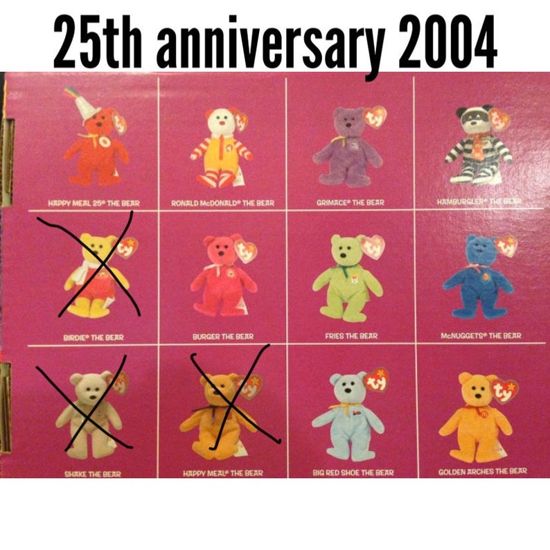 vintage mcdonalds beanie babies