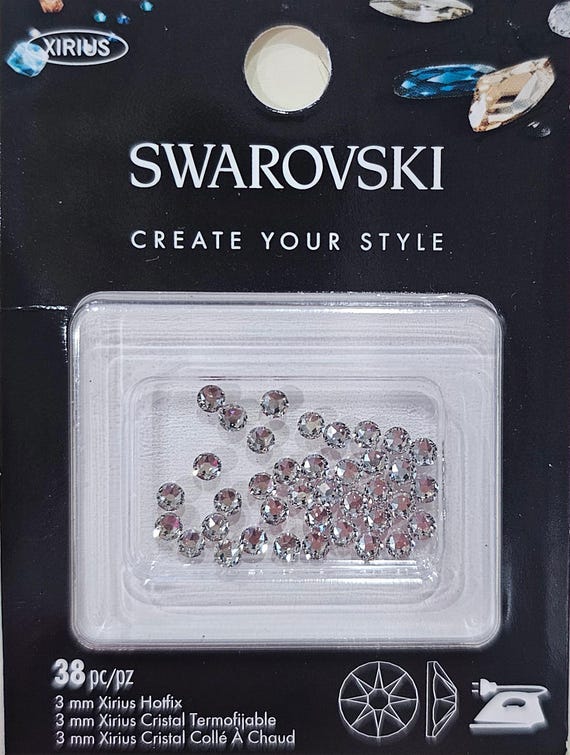 Swarovski Create Your Style Xirius Hotfix Crystals 3mm Crystal Clear 38 Pieces Iron-On Flatback Rhinestones