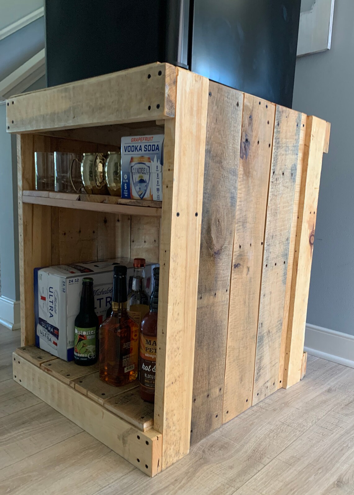 Repurposed Wood Beer Fridge / Mini Fridge Stand/ Etsy