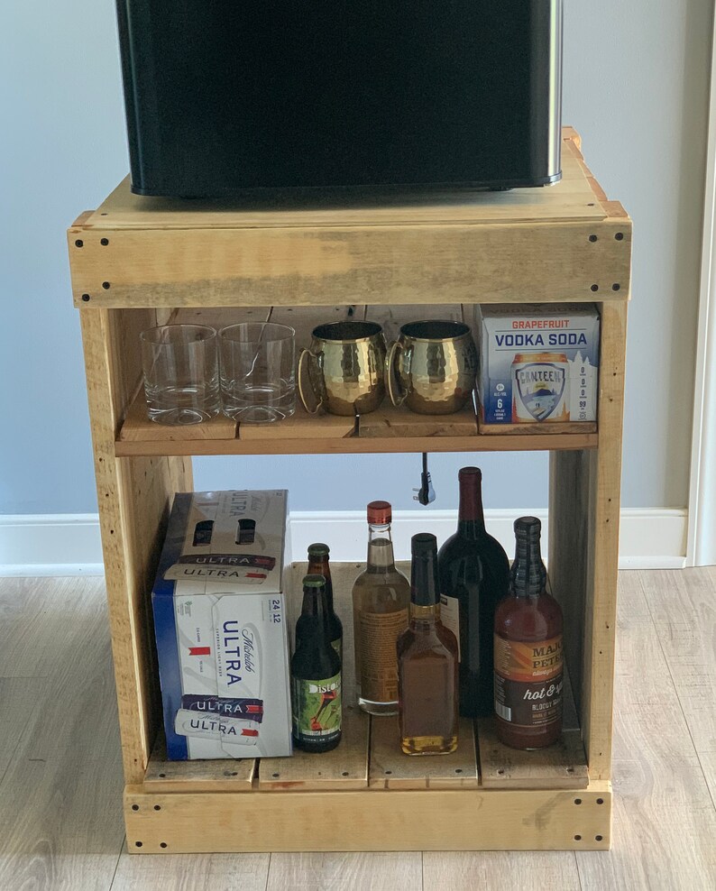 Repurposed Wood Beer Fridge / Mini Fridge Stand/ Etsy