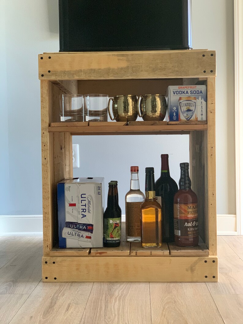 Repurposed Wood Beer Fridge / Mini Fridge Stand/ Etsy