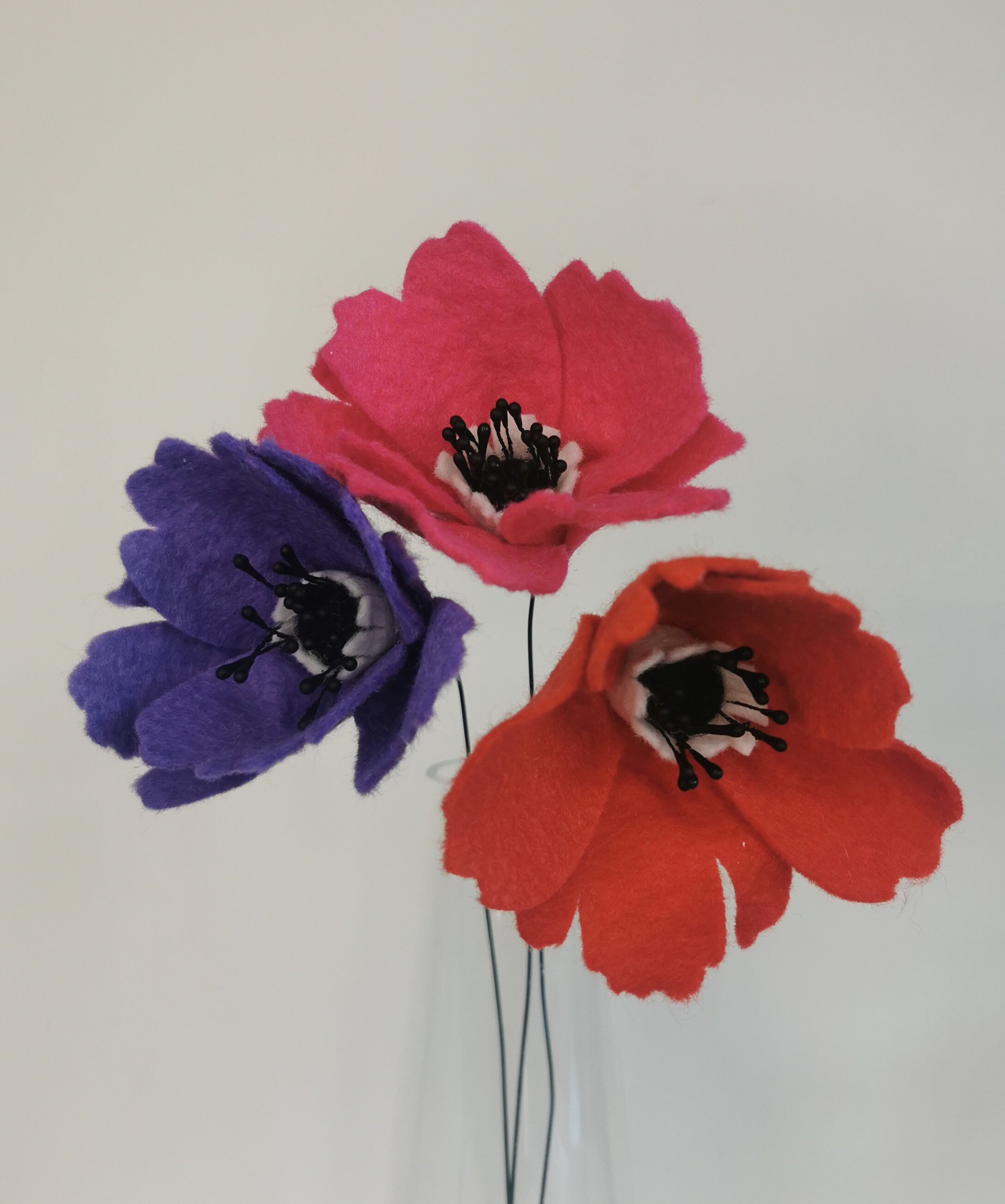 Felt Anemone felt flowers forever flowers Etsy