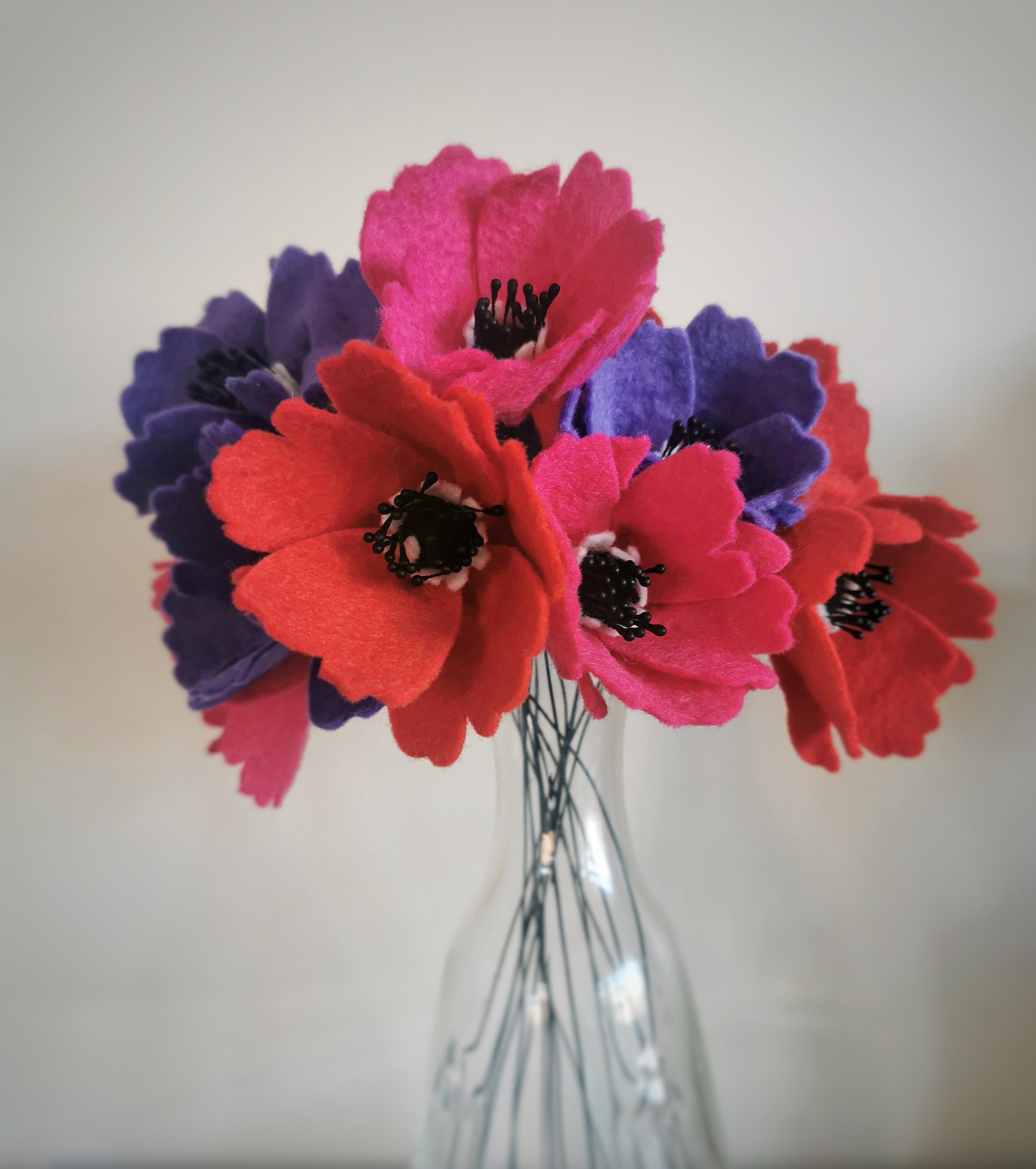 Felt Anemone Felt Flowers Forever Flowers Etsy UK