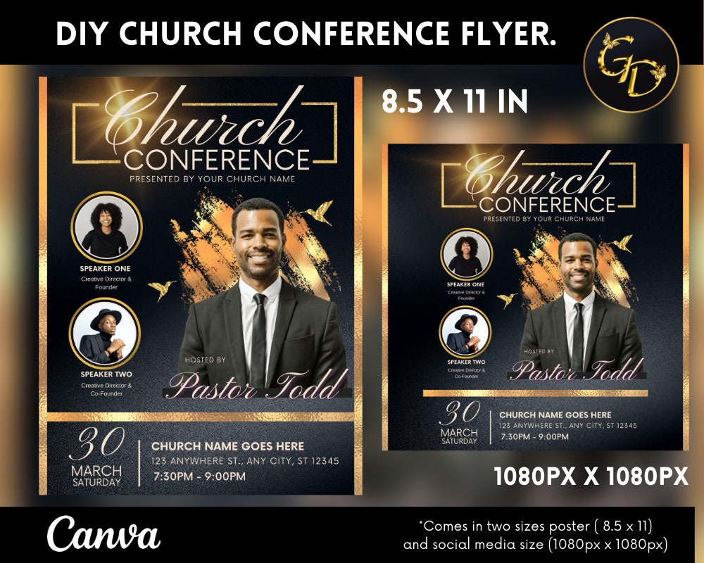 DIY Church Flyer Template for Church Conference, Convocation, Church
