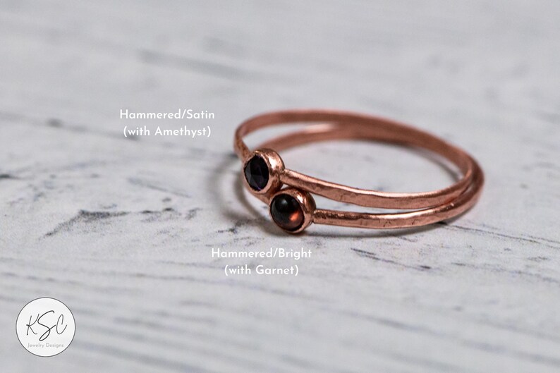 July Birthstone in Copper or Sterling Silver Ruby Ring July