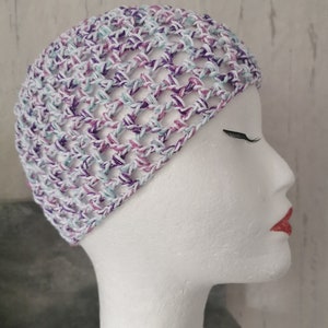 Chapeau de transition, mode années 20, chapeau au crochet, chapeau au crochet boho, chapeaux à paillettes, style Français, chapeau à bonnet en fil pailleté au crochet image 2