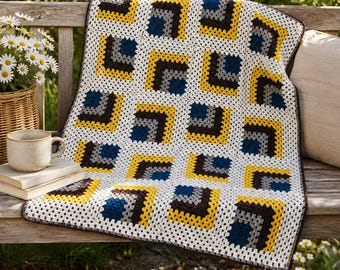 Granny blanket, handmade blanket, patchwork blanket, granny square blanket, granny crocheted blanket, plaid, blanket approx. 150 cm x 120 cm, boho blanket, cuddly blanket