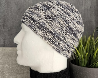 Summer beanie, cotton, lightweight, airy, soft, hand-knitted, men's summer beanie, transitional beanie, airy beanie, cream grey, men's, unisex