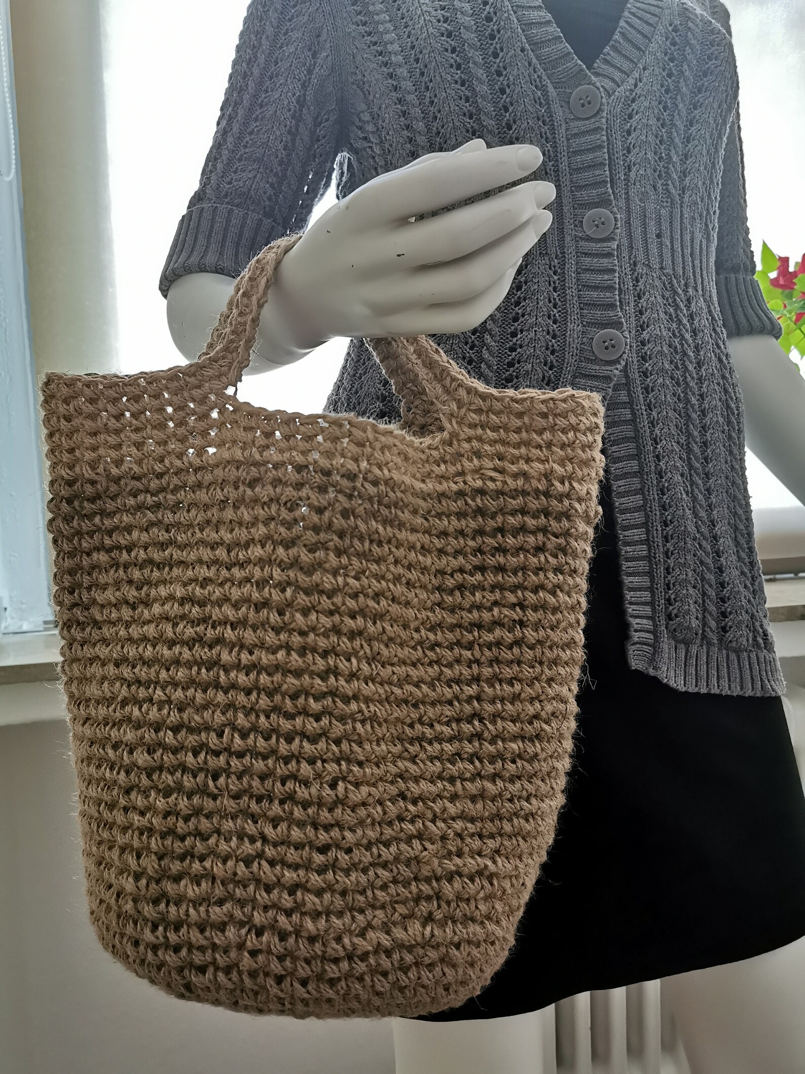 Set di sacchetti per il pane e baguette in lino a righe blu