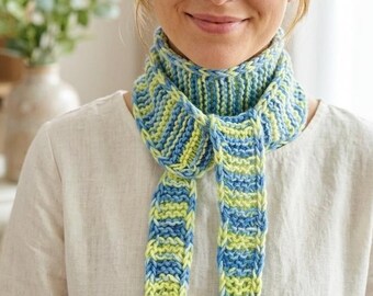 Scarf – inspired by the Sophie Scarf, trendy scarf, hand-knitted, 100% cotton, mini scarf, great color