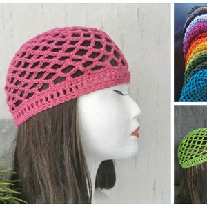 Cotton hat, hat color selection, hat for women, men, children, summer hat, crocheted summer hat, crochet beanie in color selection