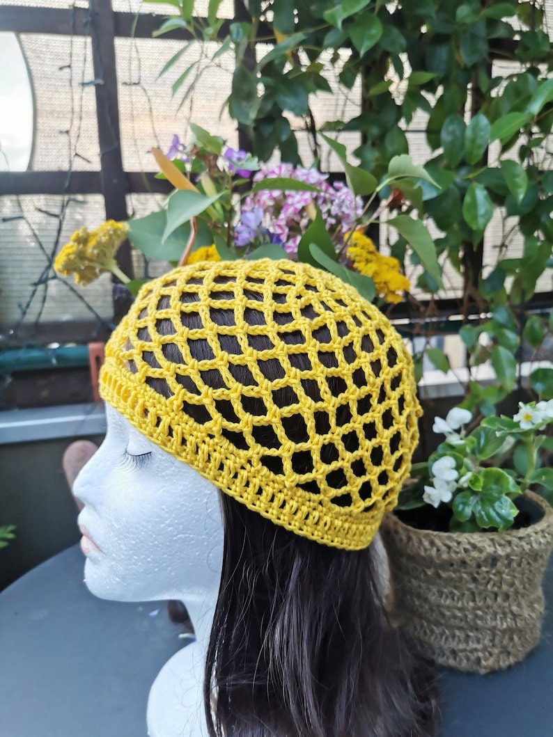 Baumwoll-Mütze, Mützen Farbauswahl,Mütze Damen, Herren, Kinder, Sommer Mütze, gehäkelte Sommer Mütze, häkeln Beanie in Farbauswahl Bild 8