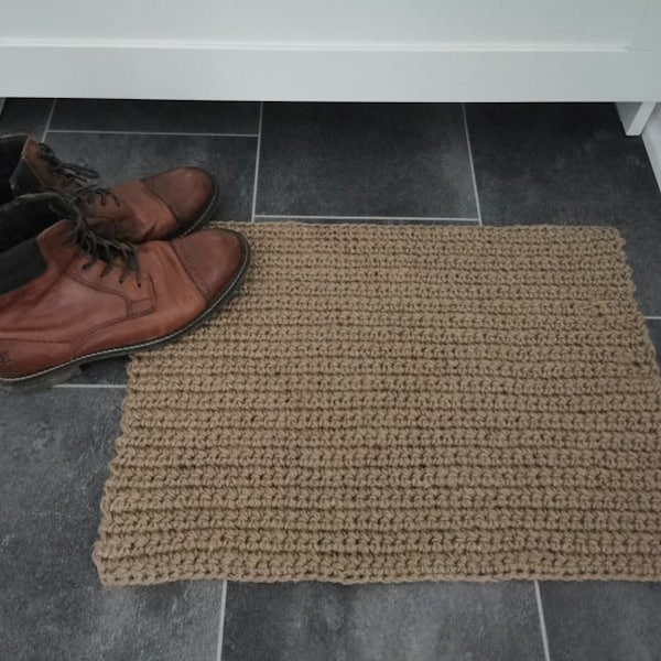 Crochet jute rug, crochet jute floor mat,door mat,jute runner,jute foot rug,rustic style rug,boho rug,chunky rug