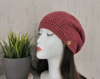 Cappello con pompon, fatto a mano, cappello all'uncinetto, berretto all'uncinetto da fata, cappello da donna, cappello invernale da sci da donna,