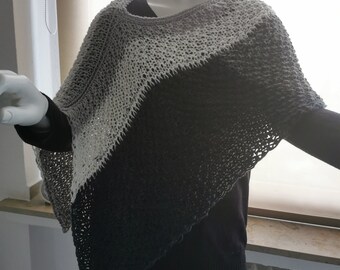 Poncho gestrickt ,Schulterwärmer, handgestrickte Poncho, Kuscheltuch,Schultertuch,Cape,Miniponcho Damen ,melierte Schulterwärmer,Pelerine